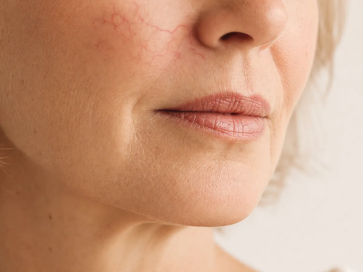 Broken capillaries on the face